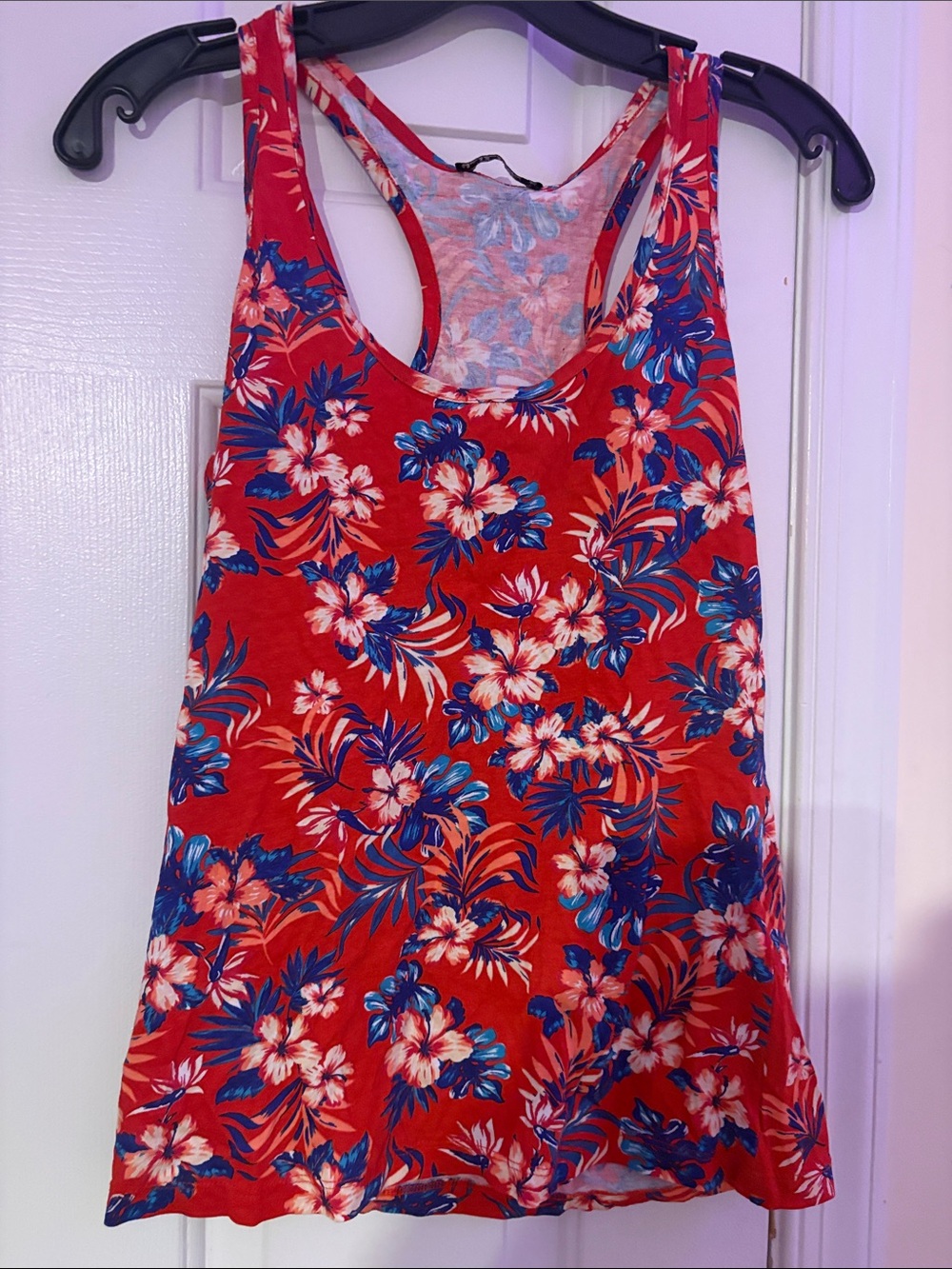 Red Tropical Floral Racerback Tank